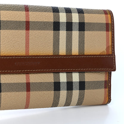 Burberry Haymarket Check Continental Wallet Brown 6 of 8