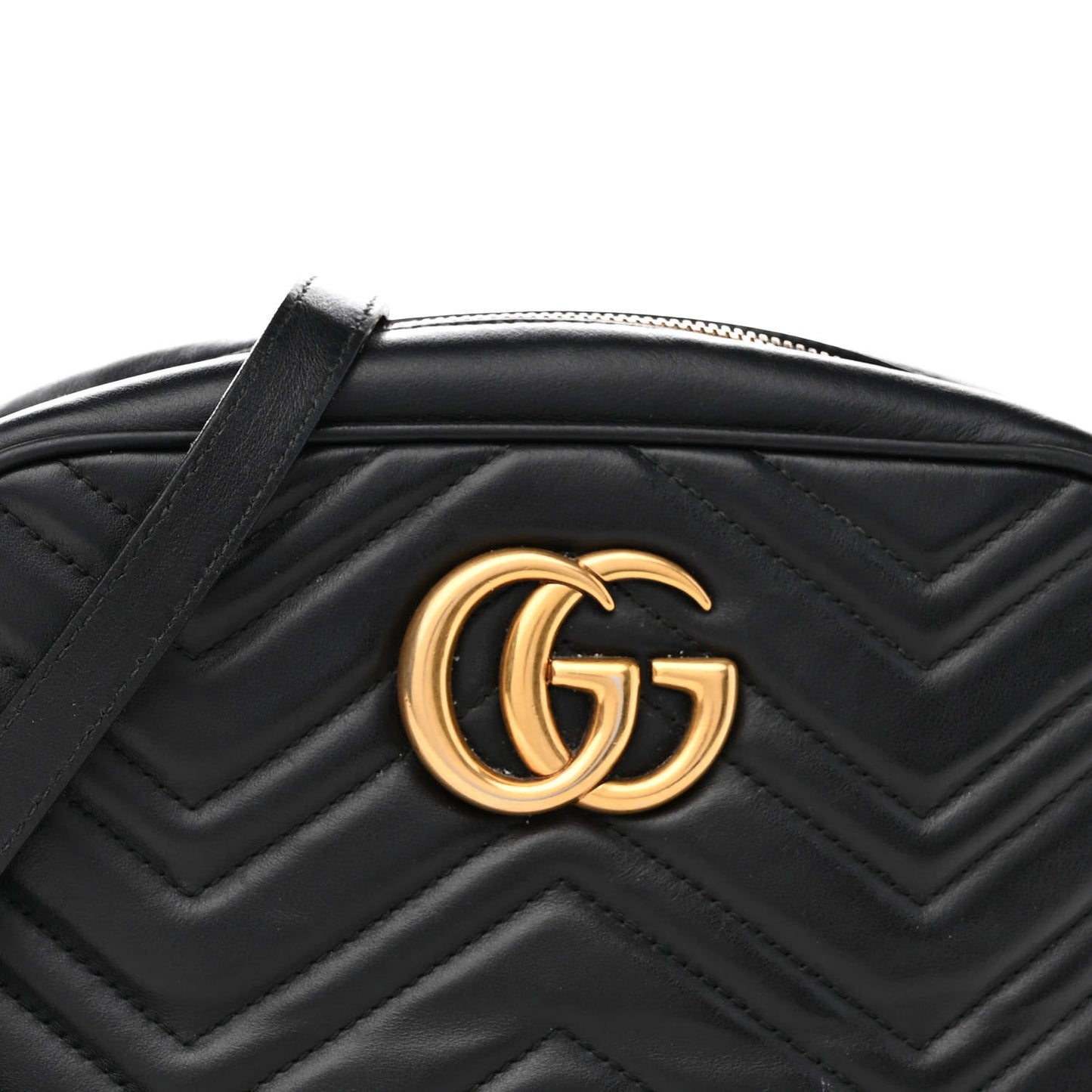 Calfskin Matelasse Small GG Marmont Chain Shoulder Bag Black