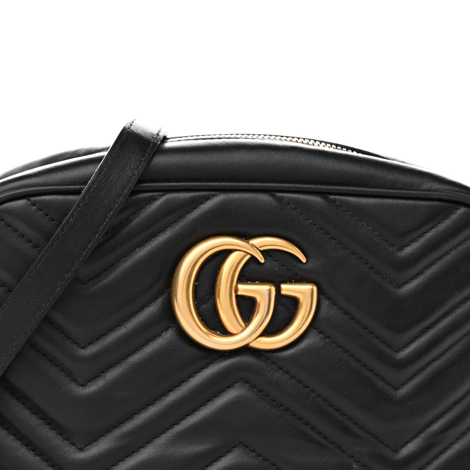 Gucci Calfskin Matelasse Small GG Marmont Chain Shoulder Bag Black 8 of 12