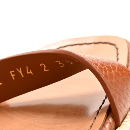 Valentino Garavani Grained Calfskin Roman Stud Espadrille Wedge Ankle Wrap Sandals 35.5 Selleria 12 of 13