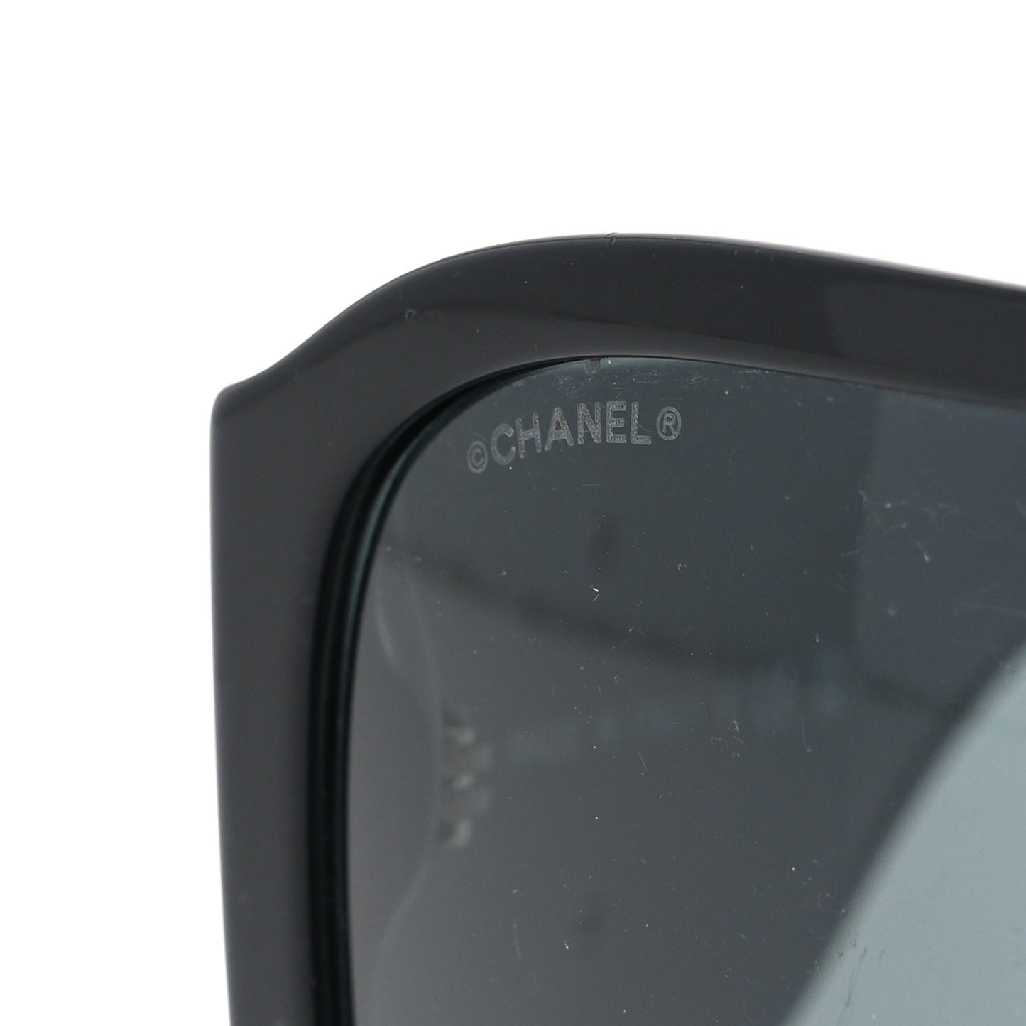 Acetate Crystal CC Shield Sunglasses 5466-B-A Black