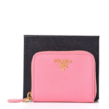 Prada Saffiano Metal Zip Coin Purse Geranio 10 of 10