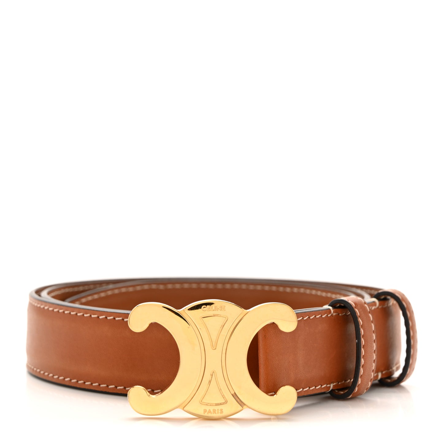 Box Calfskin Medium 25mm Triomphe Belt 80 32 Tan