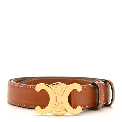 Celine Box Calfskin Medium 25mm Triomphe Belt 80 32 Tan 1 of 6