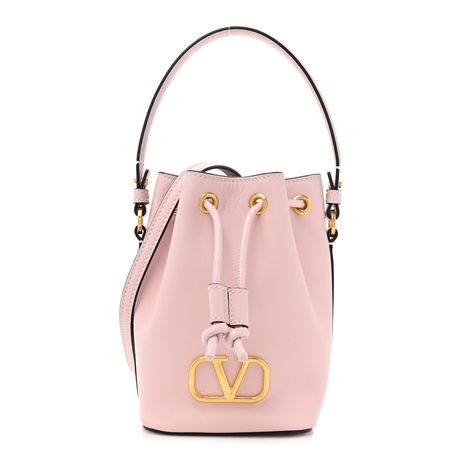 Valentino Garavani Nappa Mini VLogo Signature Bucket Bag Water Lilac 1 of 9