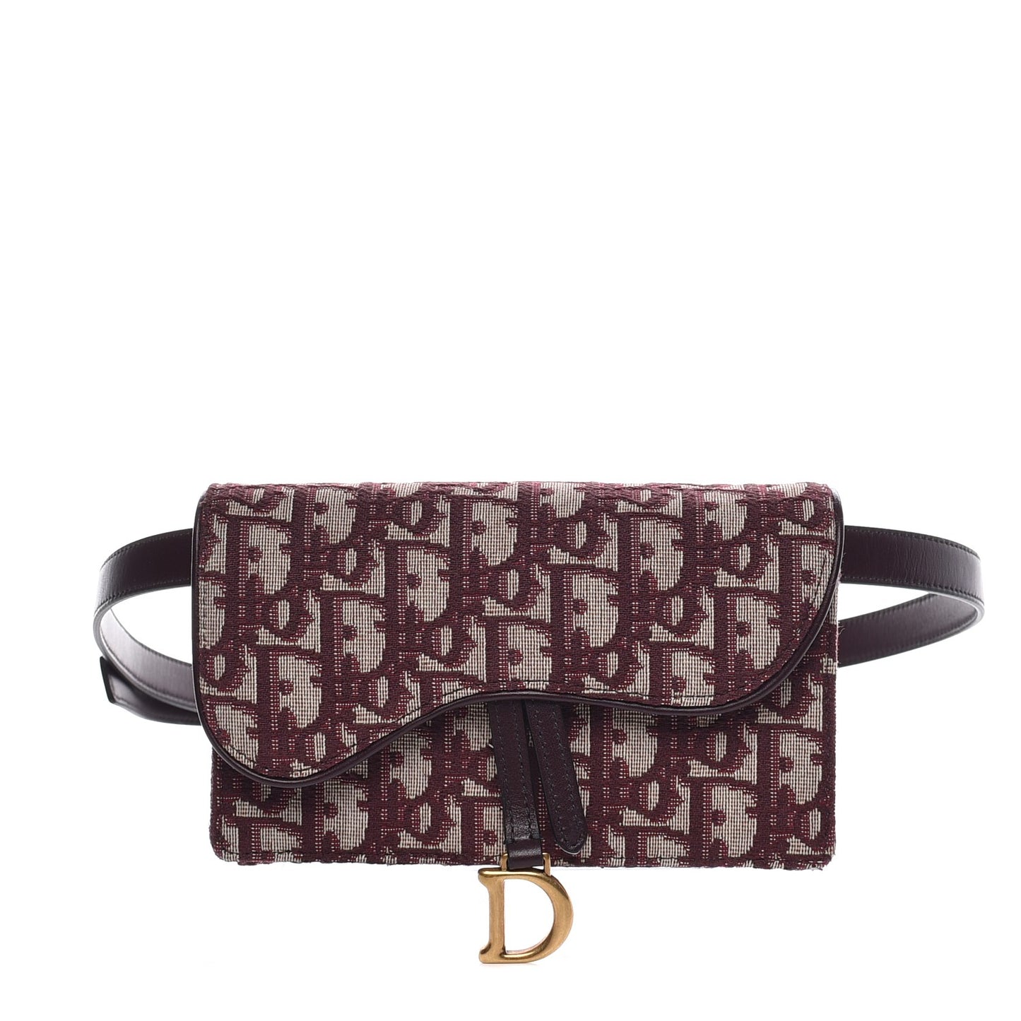 Oblique Saddle Belt Bag Bordeaux