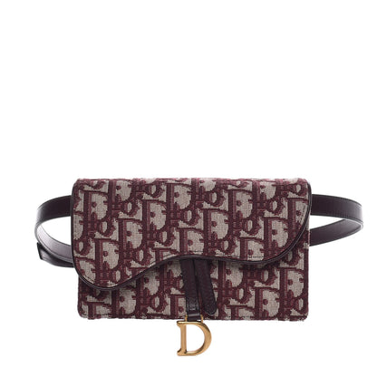 Christian Dior Oblique Saddle Belt Bag Bordeaux 1 of 8