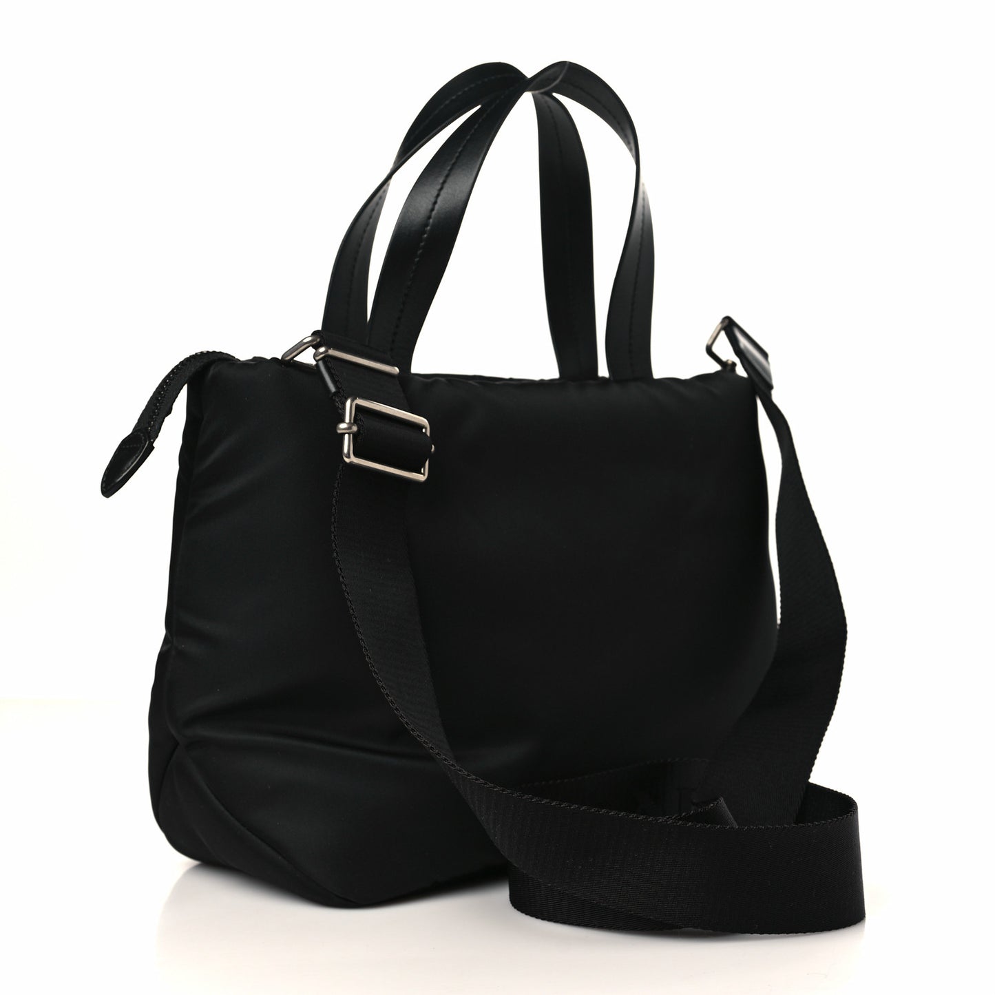 Tessuto Nylon Soft Padded Small Shopping Tote Black