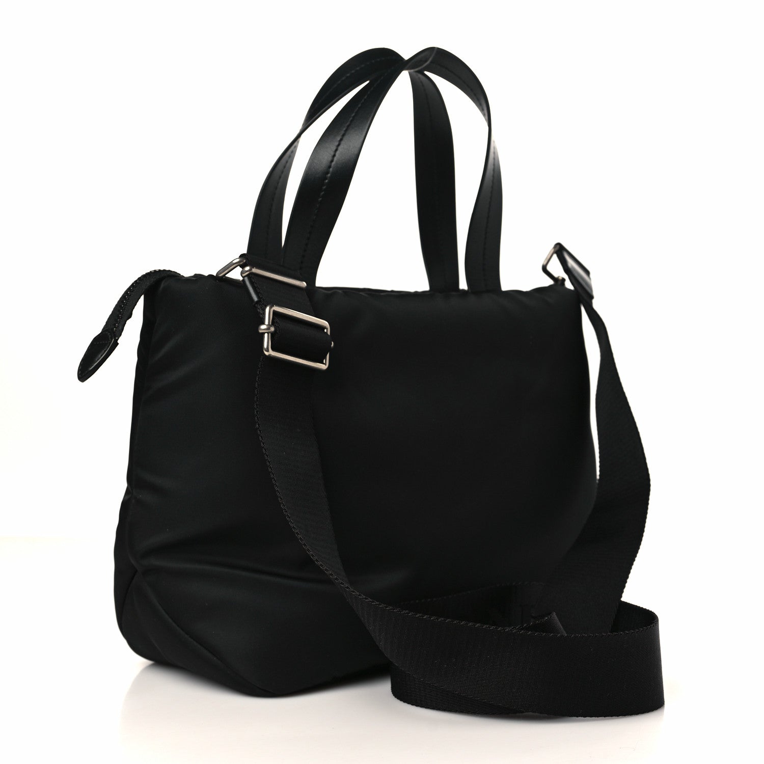 Prada Tessuto Nylon Soft Padded Small Shopping Tote Black 3 of 8