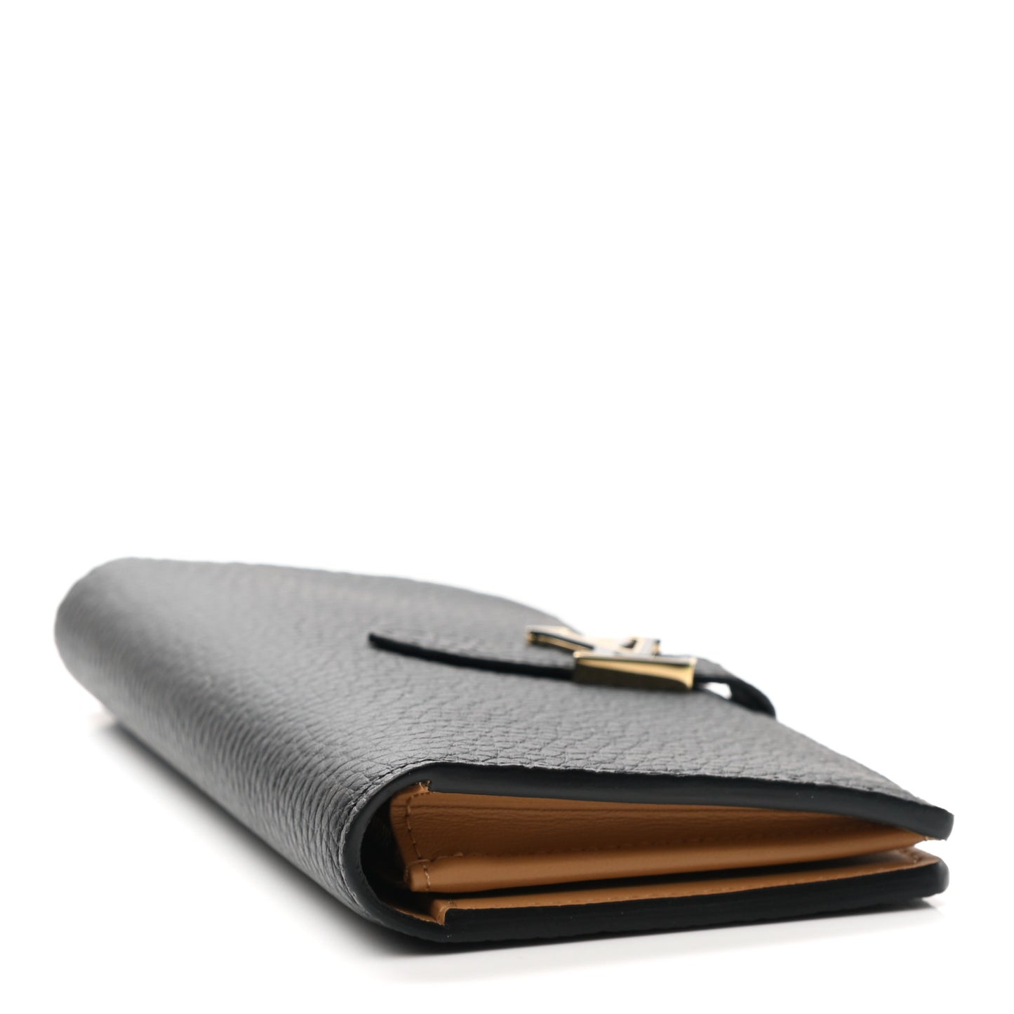 Taurillon LV Vertical Capucines Wallet Black Arizona