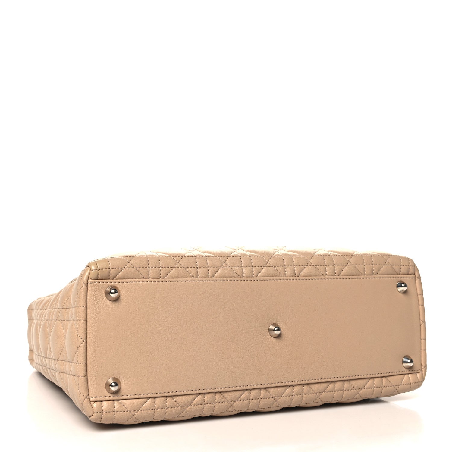 Christian Dior Lambskin Cannage Large Lady Dior Beige 4 of 10