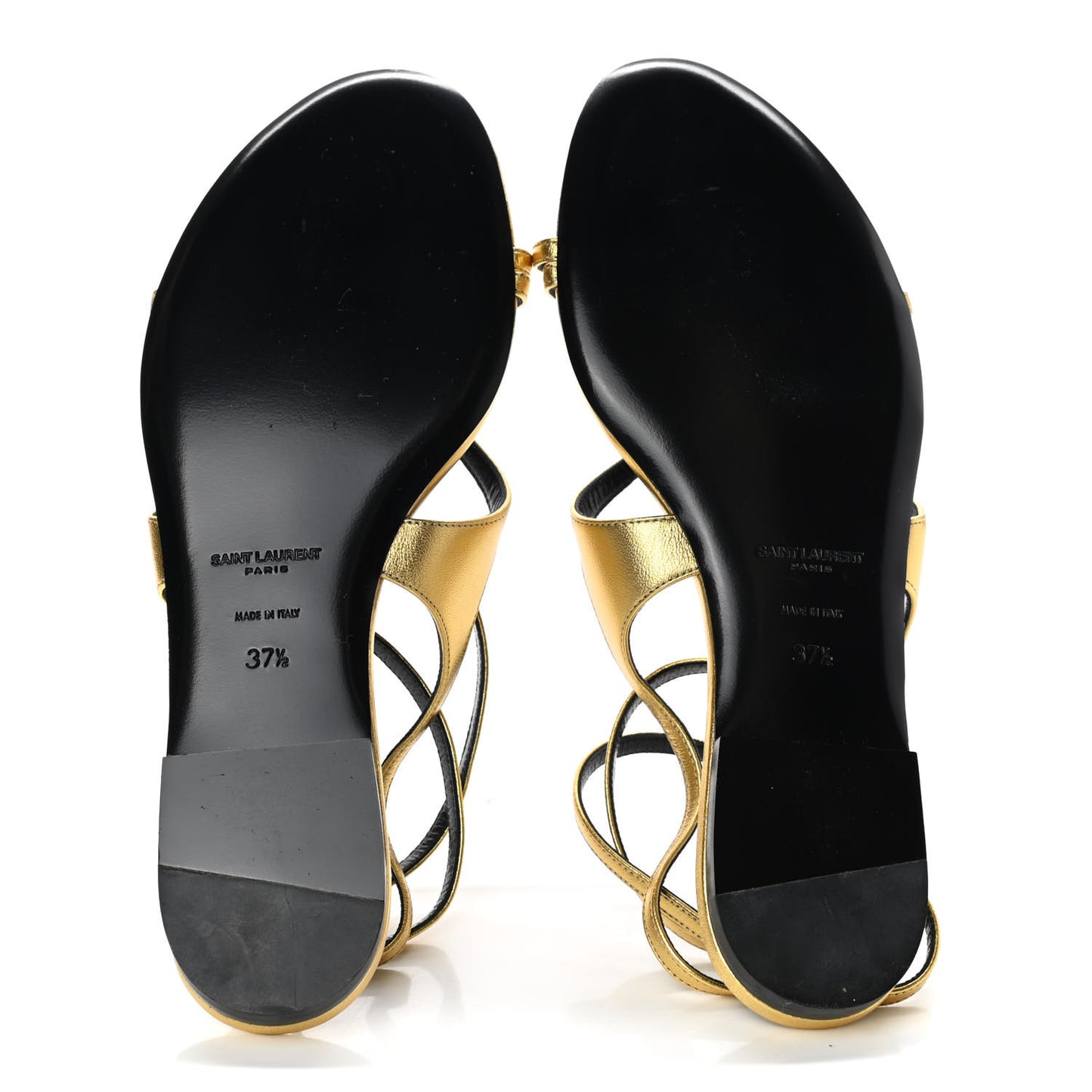 Metallic Lambskin Gia 05 Ankle Sandals 37.5 Oro