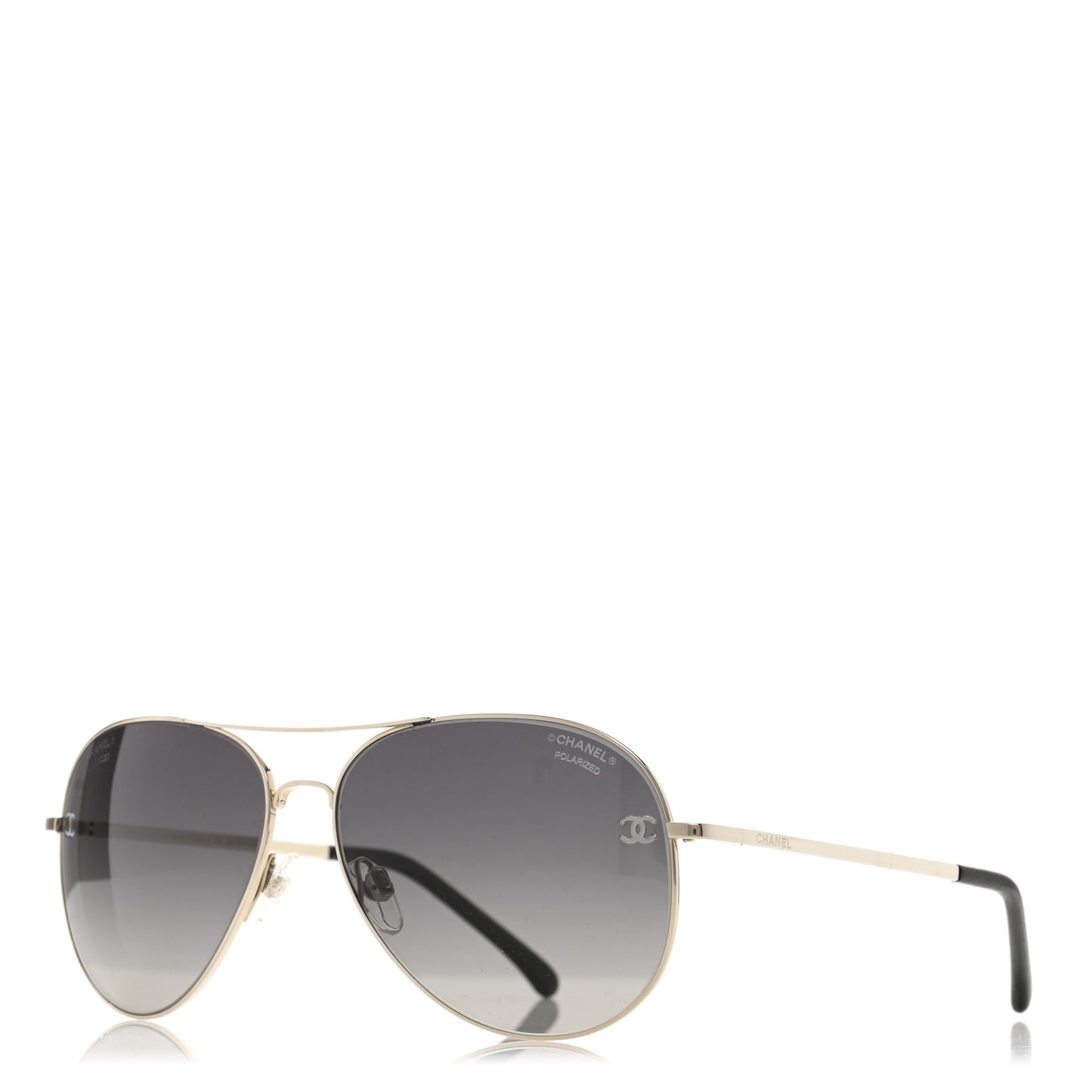 Metal Polarized CC Aviator Sunglasses 4189-T-Q Silver