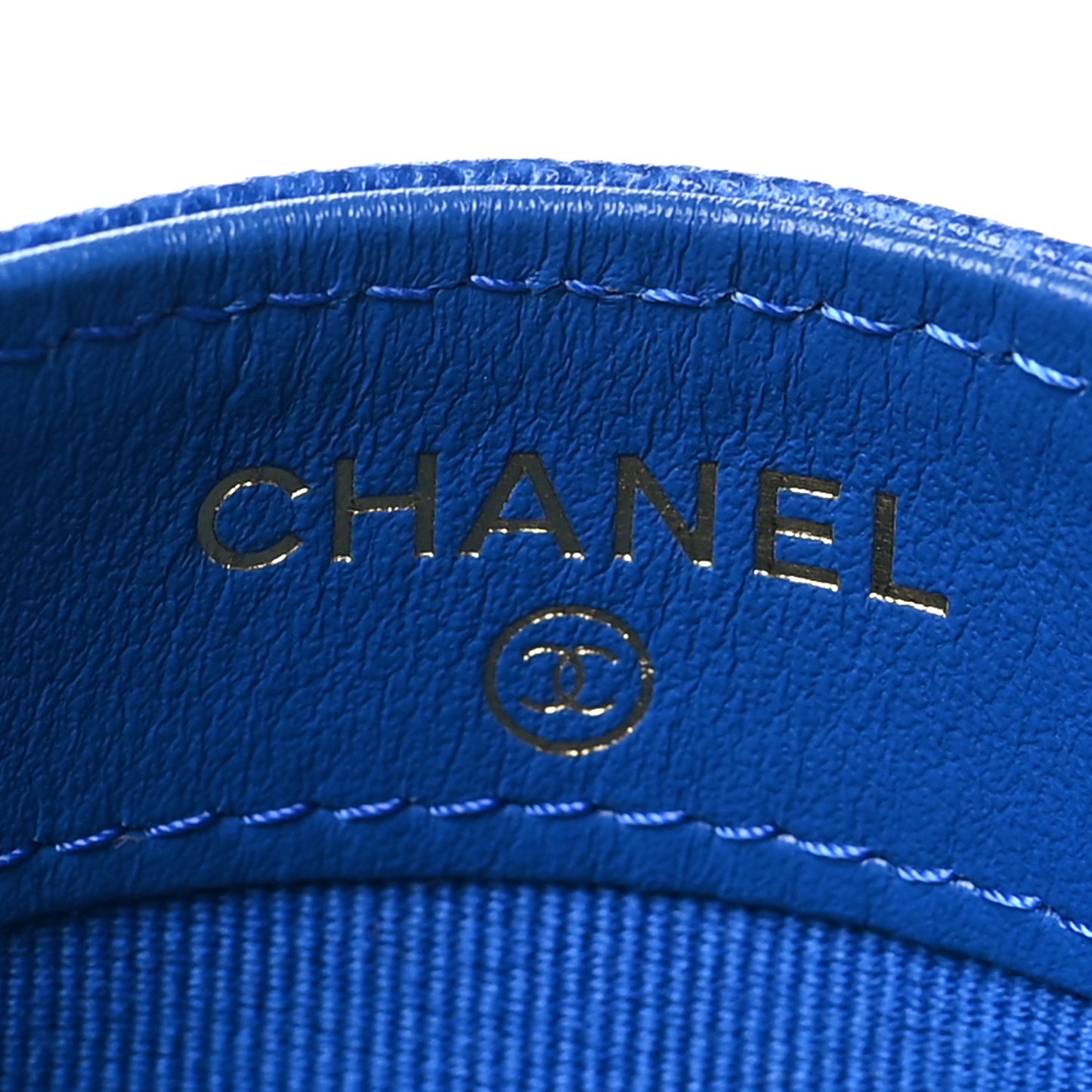 Caviar Quilted Studded CC Card Holder Blue
