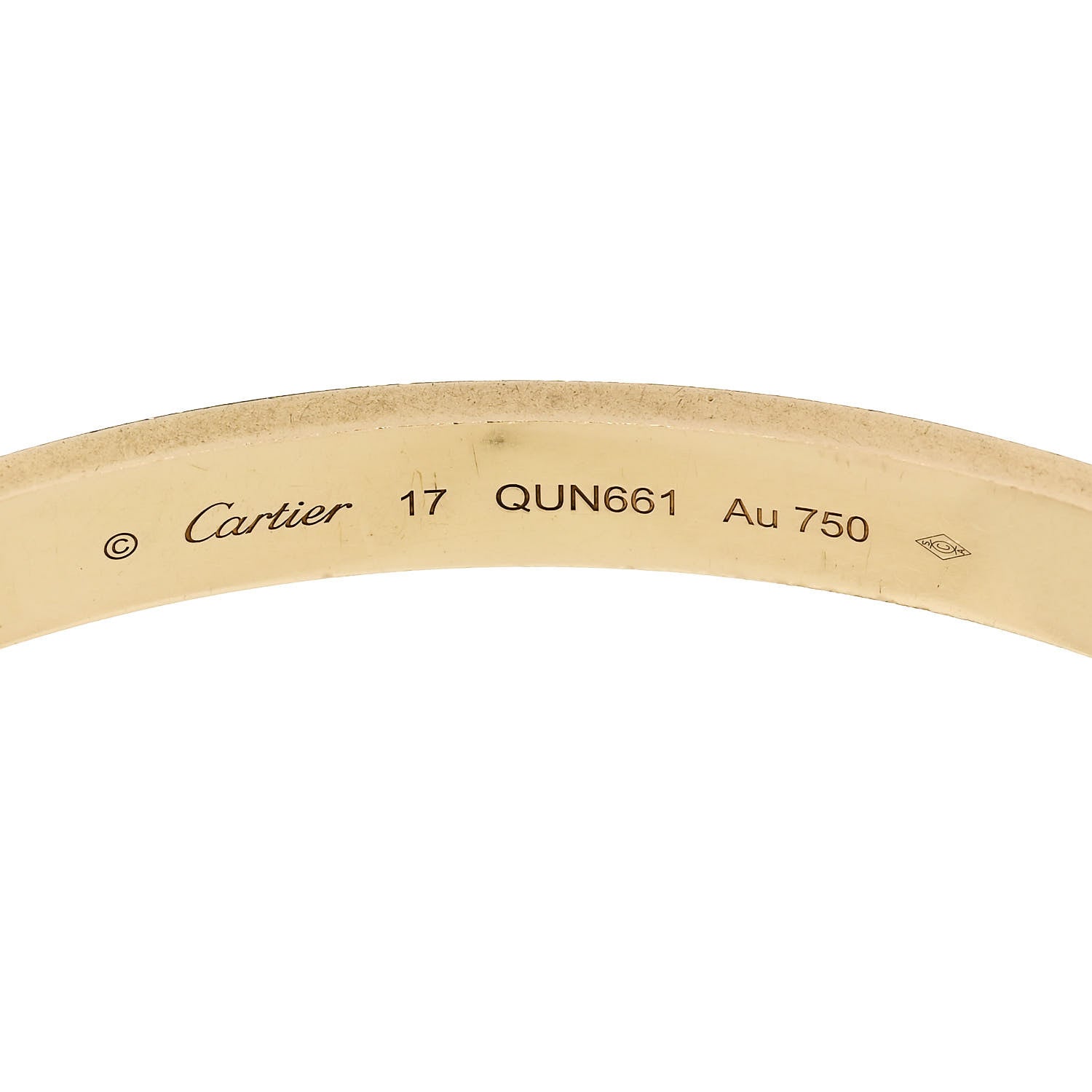 Cartier 18K Yellow Gold LOVE Bracelet 17 7 of 9