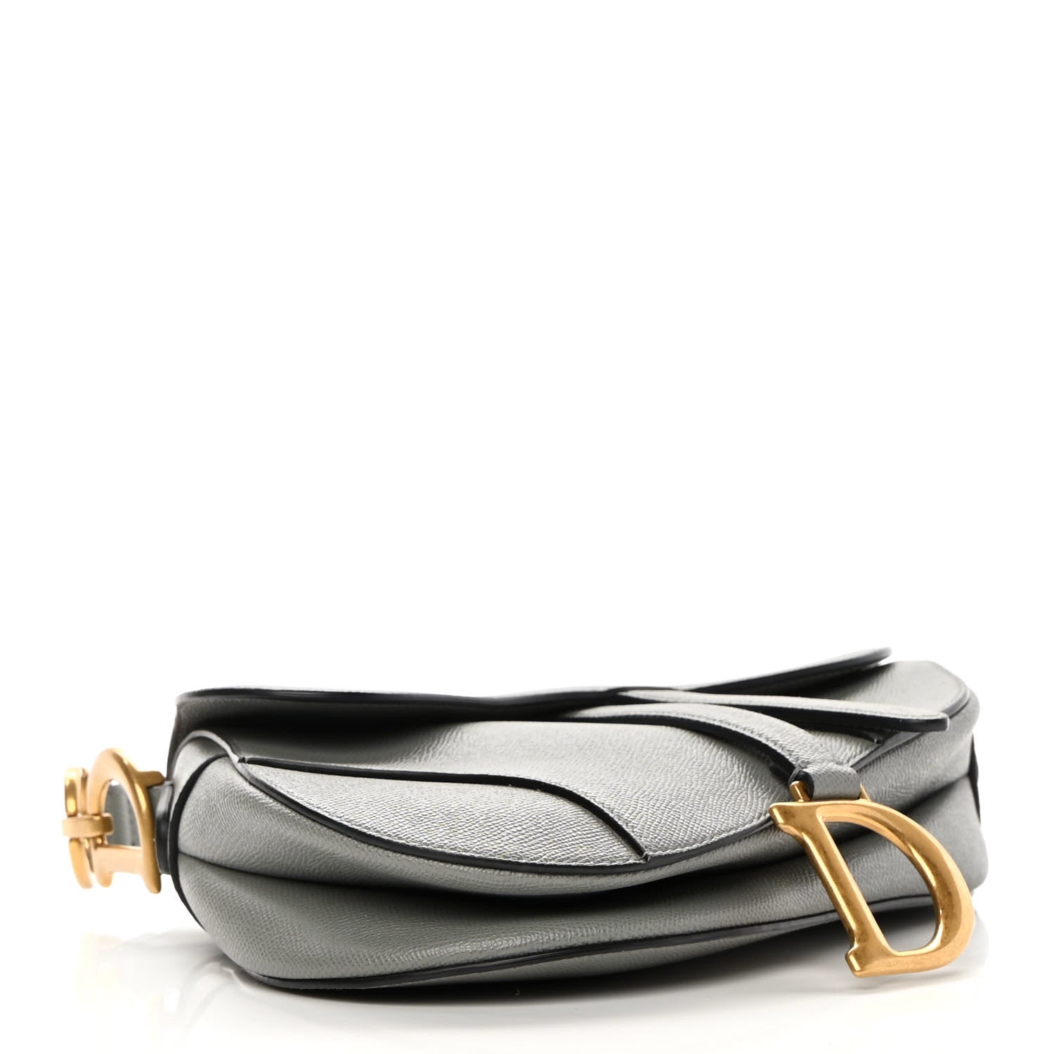 Christian Dior Grained Calfskin Saddle Bag Grey 4 of 11