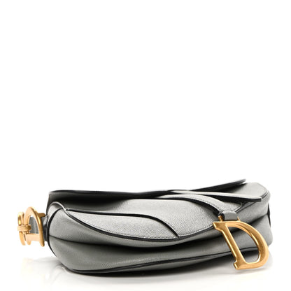 Christian Dior Grained Calfskin Saddle Bag Grey 4 of 11