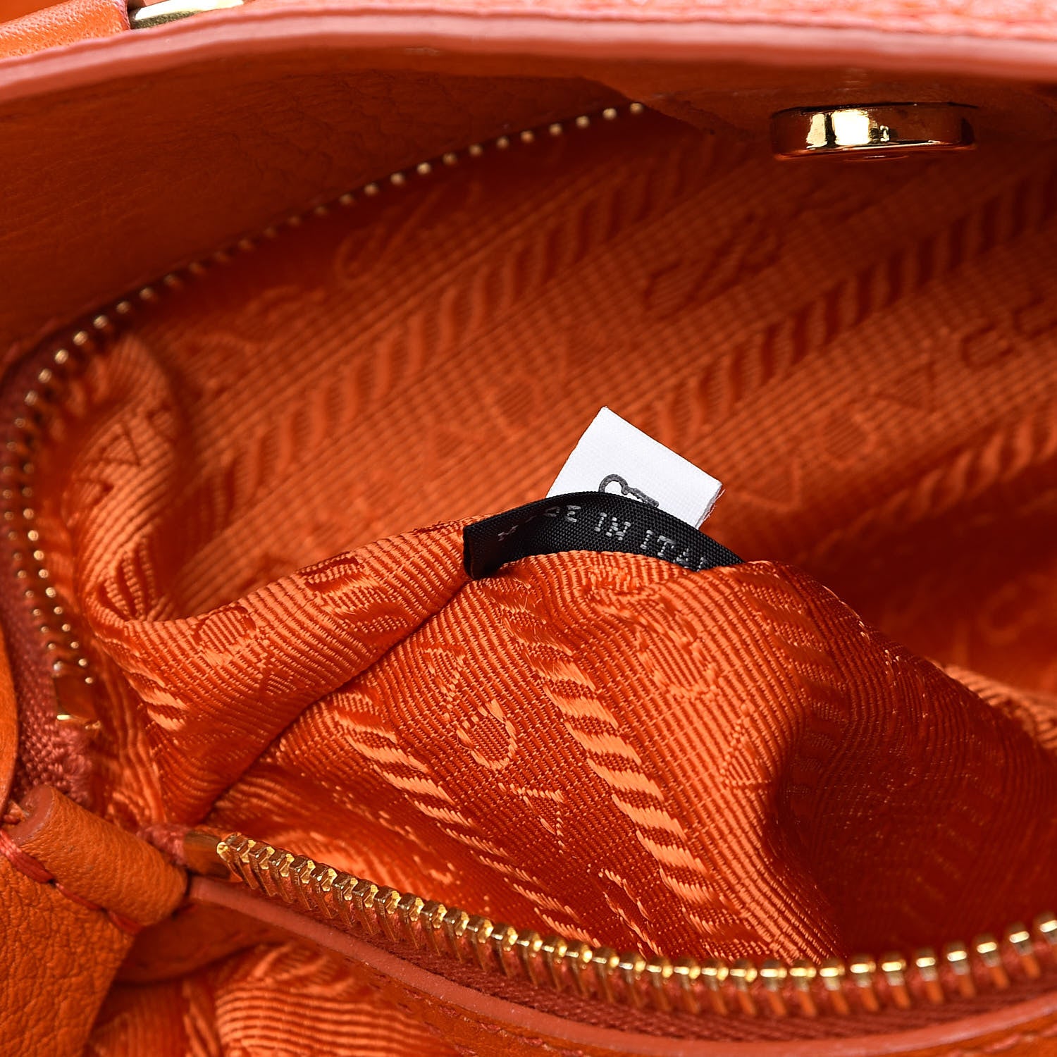 Prada Vitello Daino Logo Shopping Tote Papaya 6 of 14