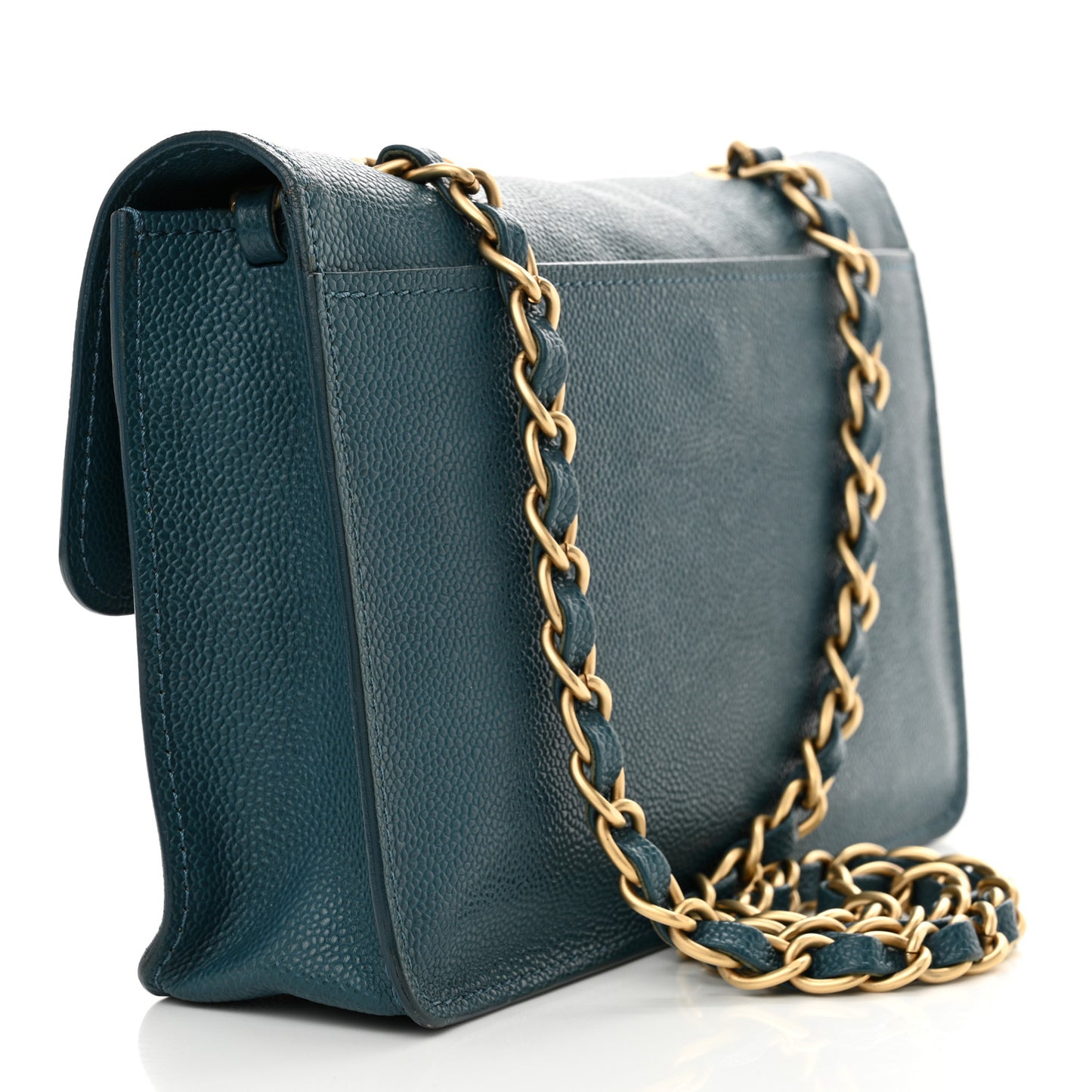 Caviar Medium Flap Blue