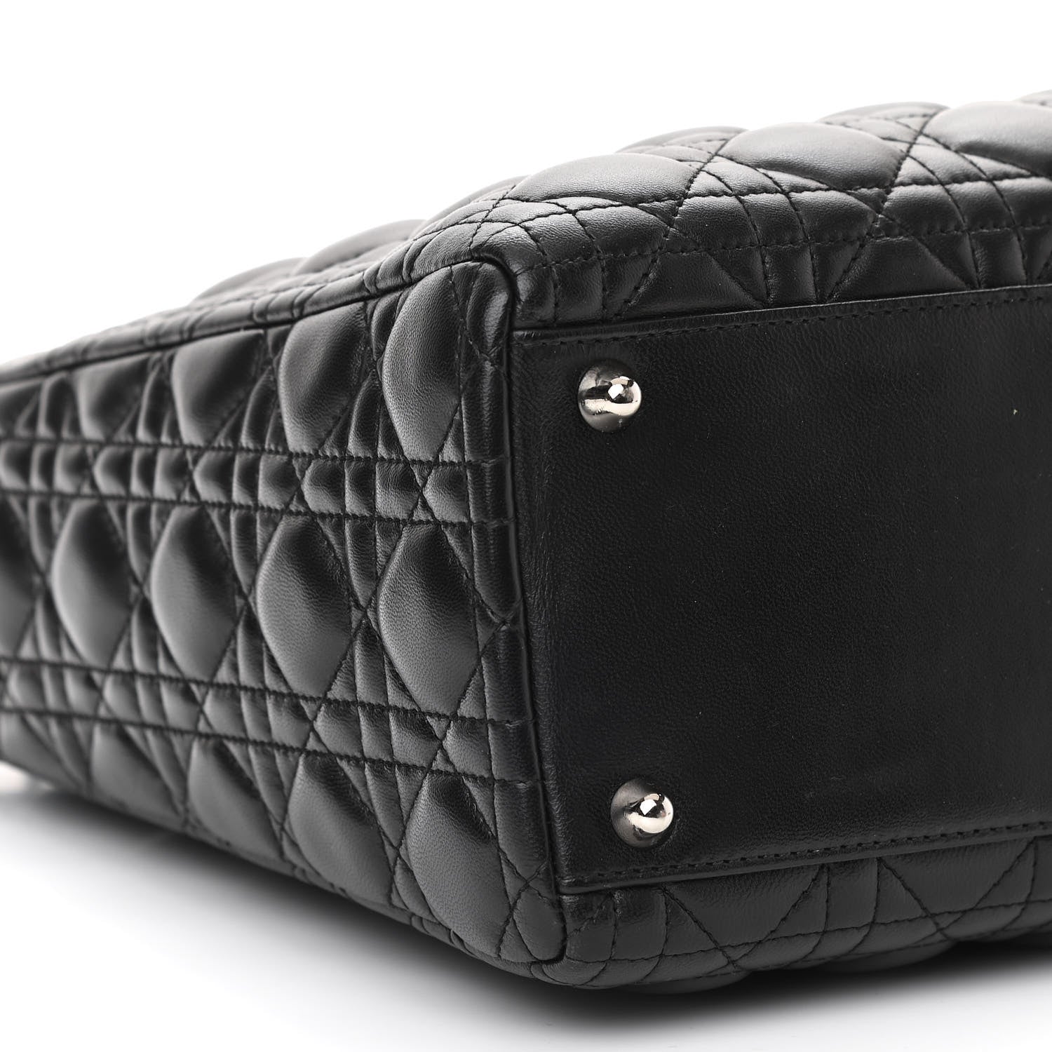 Christian Dior Lambskin Cannage Large Lady Dior Black 9 of 10