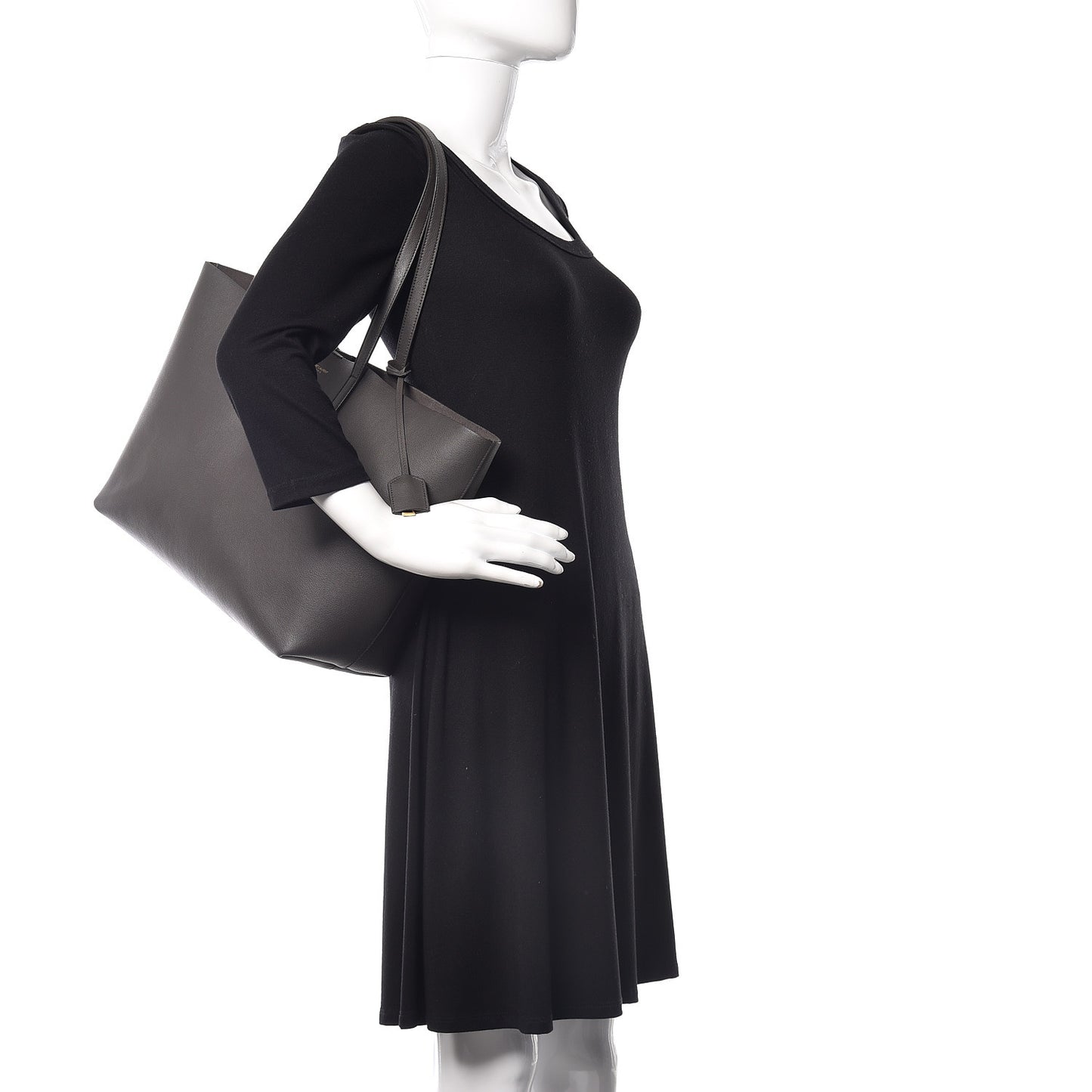 Calfskin Large Shopping Tote Dark Grey