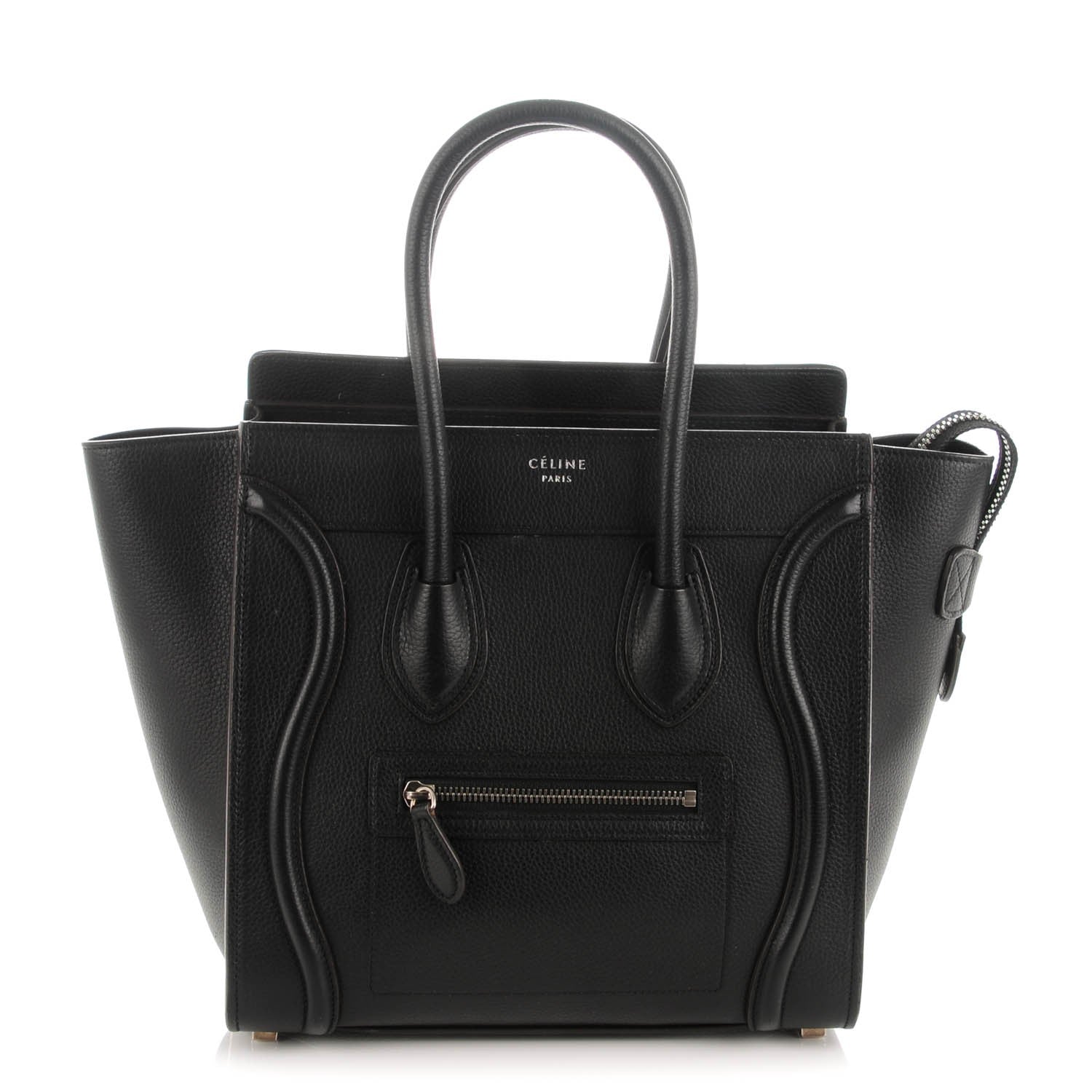Celine Drummed Calfskin Micro Luggage Black 1 of 8