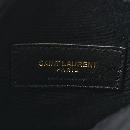 Saint Laurent Grain De Poudre Chevron Monogram Bill Pouch Black 6 of 8