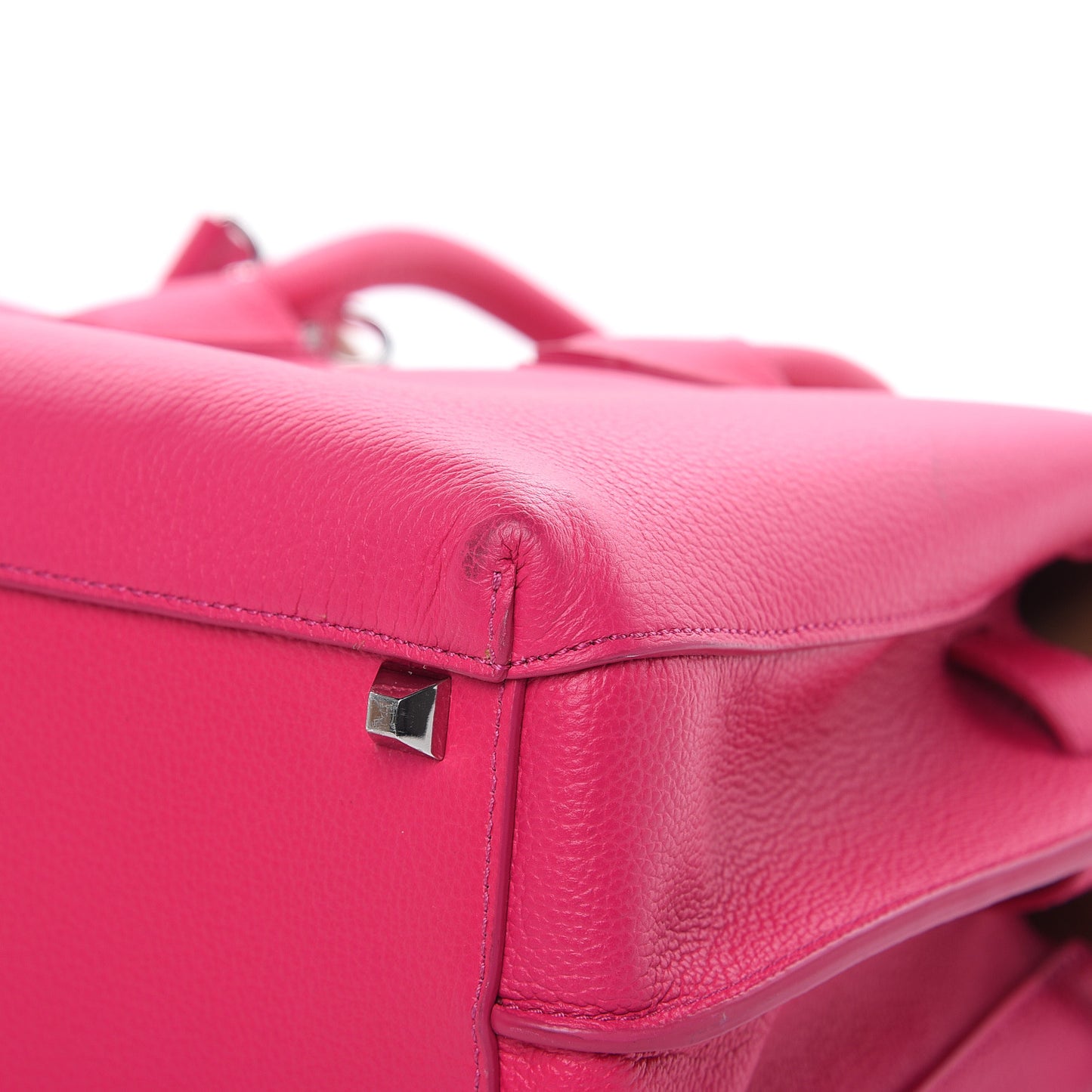 Grained Calfskin Medium Milla Tote Beetroot Pink