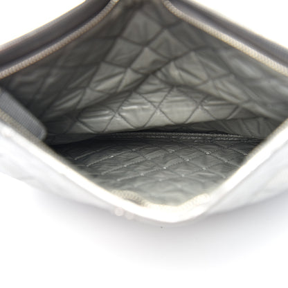 Chanel Metallic Calfskin Quilted Pixel Effect CC Beauty Clutch Silver 5 of 13