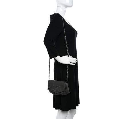 Chanel Caviar Half Moon Wallet On Chain WOC Dark Grey 2 of 11