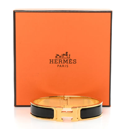 Hermes Enamel Narrow Clic Clac H Bracelet GM Black 5 of 5
