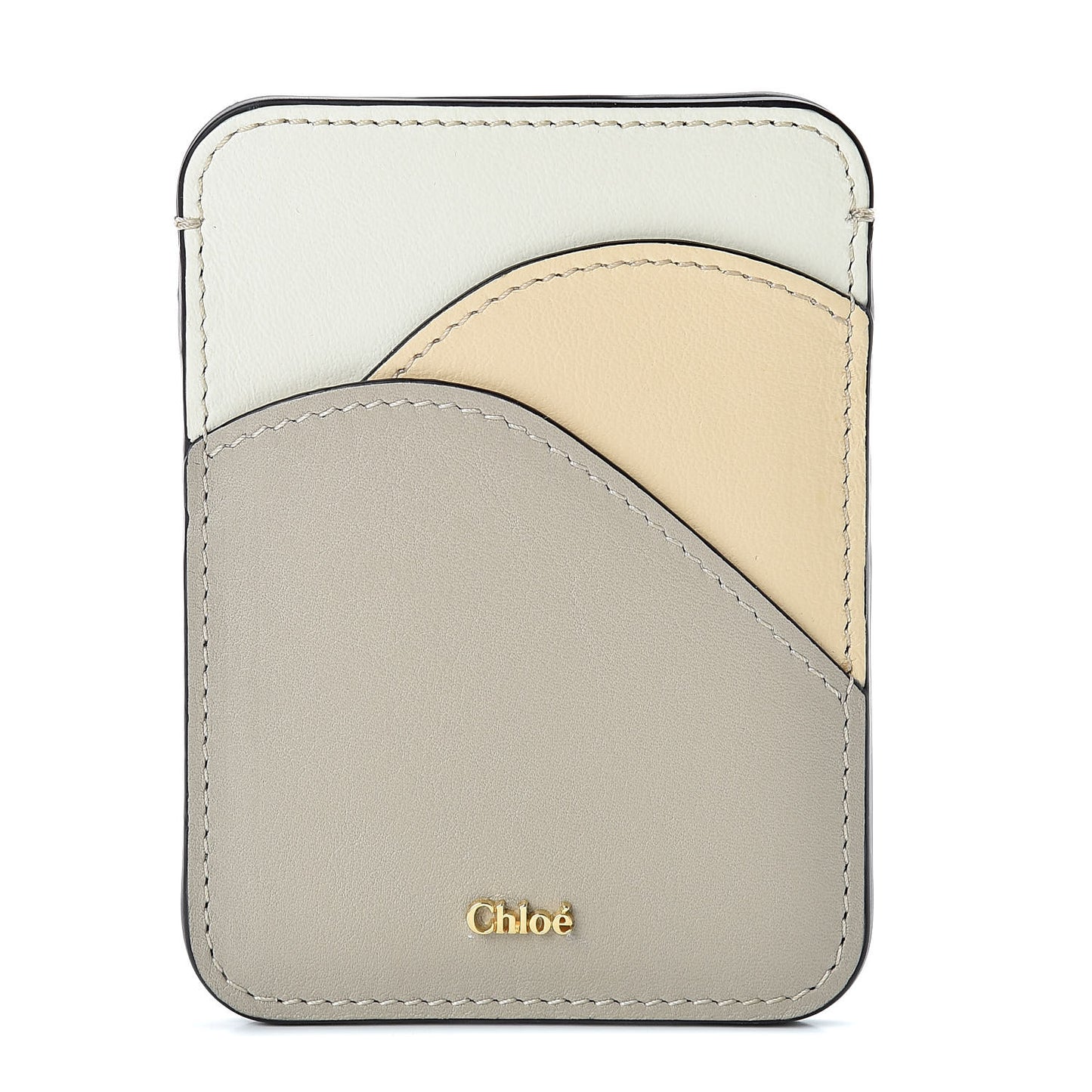 Smooth Calfskin Walden Card Holder Pastel Grey