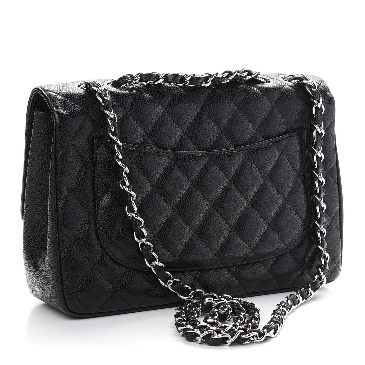 Caviar Quilted Jumbo Single Flap Black