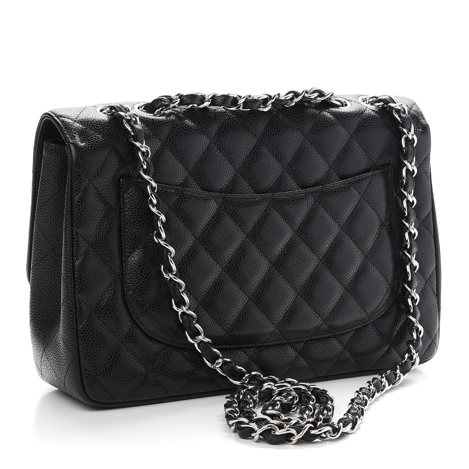 Chanel Caviar Quilted Jumbo Single Flap Black 3 of 9