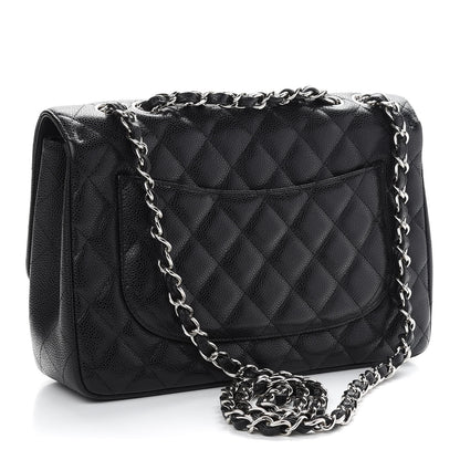 Chanel Caviar Quilted Jumbo Single Flap Black 3 of 9