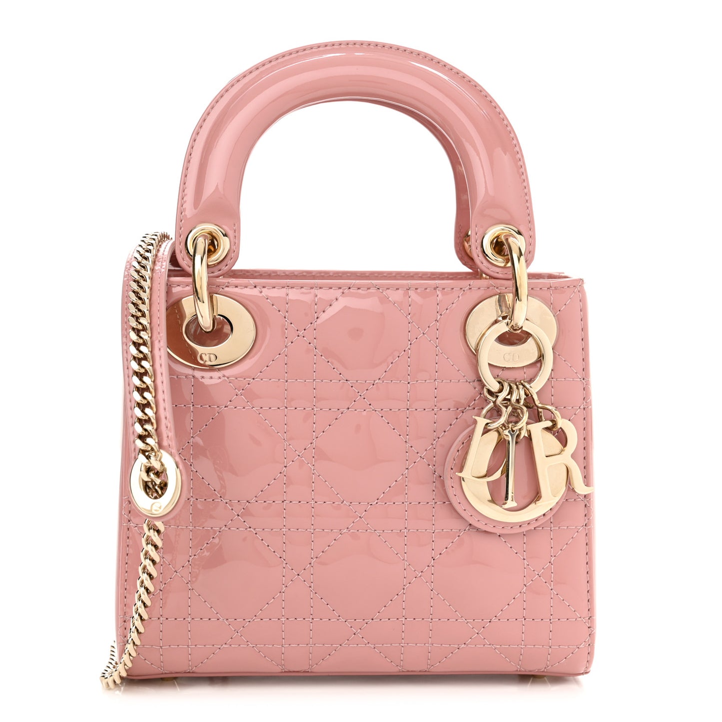 Patent Cannage Mini Lady Dior Pink