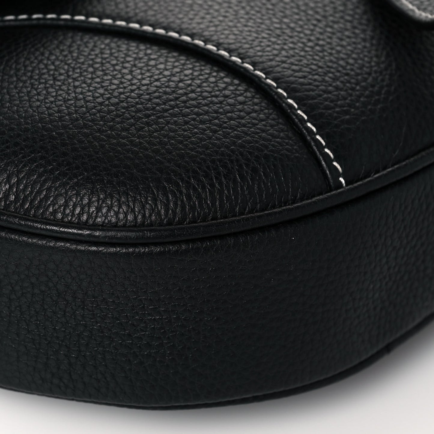 X SHAWN STUSSY Grained Calfskin Saddle Bag Black