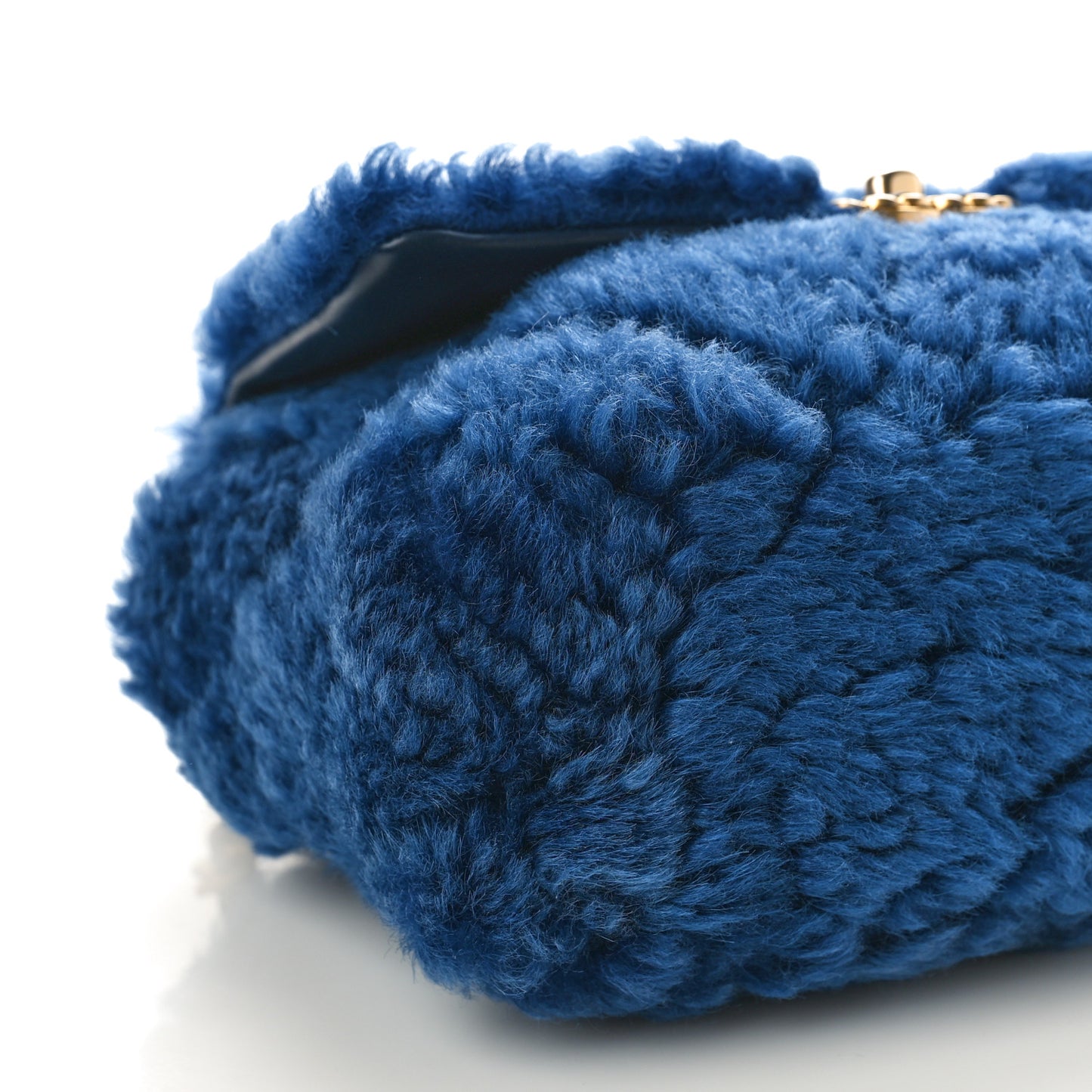 Shearling Sheepskin Medium Chanel 19 Flap Blue