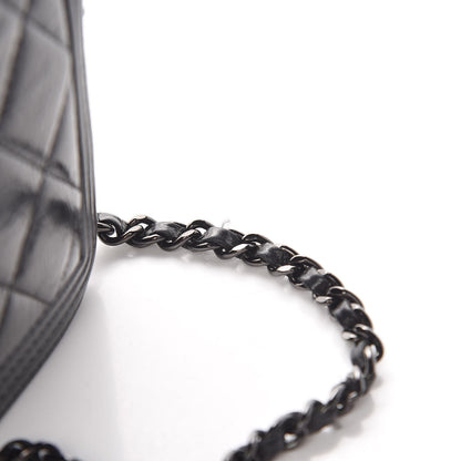 Chanel Shiny Aged Calfskin Quilted Boy Wallet On Chain WOC Black 17 of 19