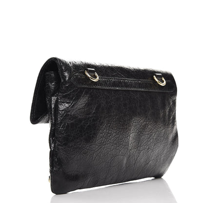 Balenciaga Agneau Giant 12 Gold Hardware Mini Envelope Strap Clutch Black 3 of 7