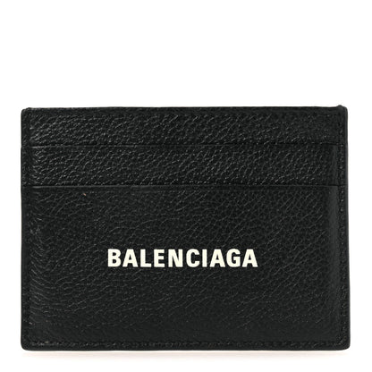 Balenciaga Grained Calfskin Logo Cash Card Holder Black White 1 of 10