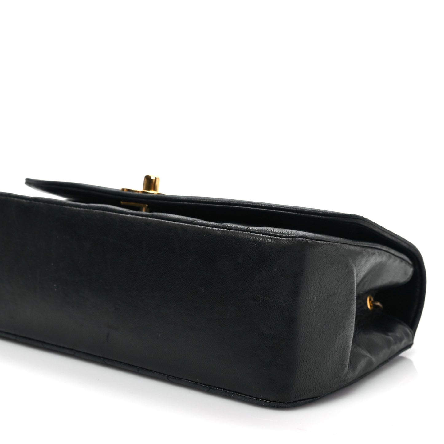 Lambskin Quilted Small Single Flap Black