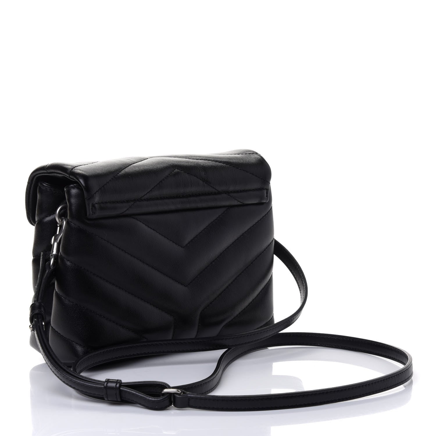 Saint Laurent Calfskin Y Quilted Monogram Toy Loulou Crossbody Bag Black 2 of 4