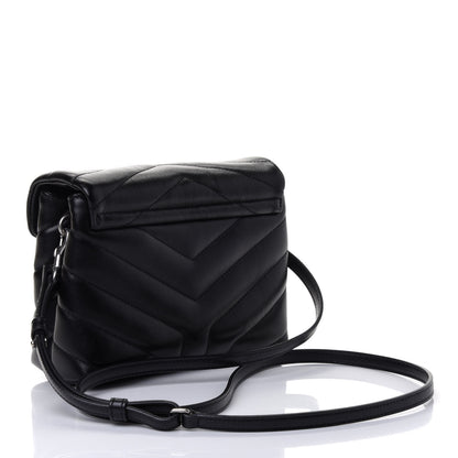 Saint Laurent Calfskin Y Quilted Monogram Toy Loulou Crossbody Bag Black 2 of 4