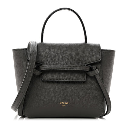 Celine Grained Calfskin Pico Belt Bag Grey 1 of 9