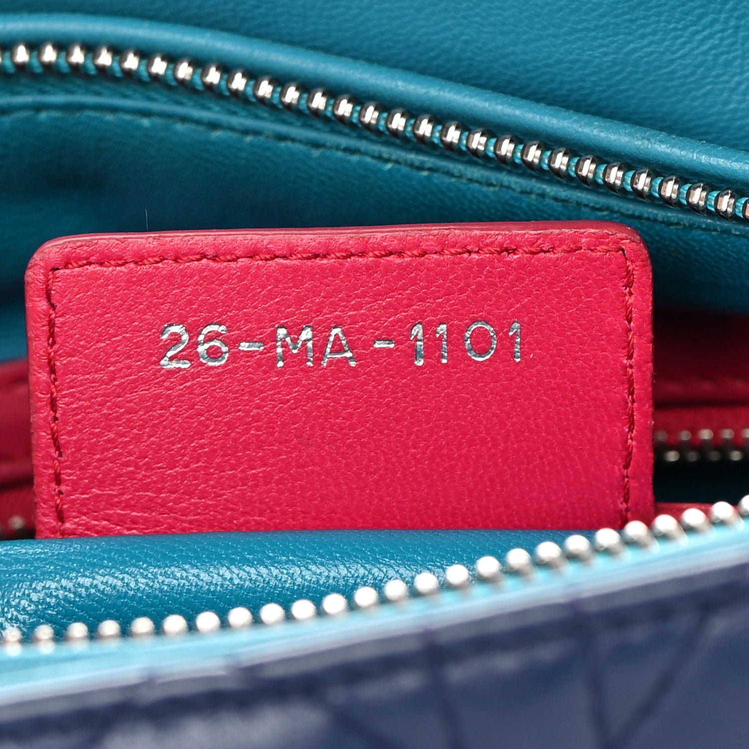 Christian Dior Lambskin Cannage Medium Tri-Color Lady Dior Sapphire Fuchsia Turquoise 7 of 14