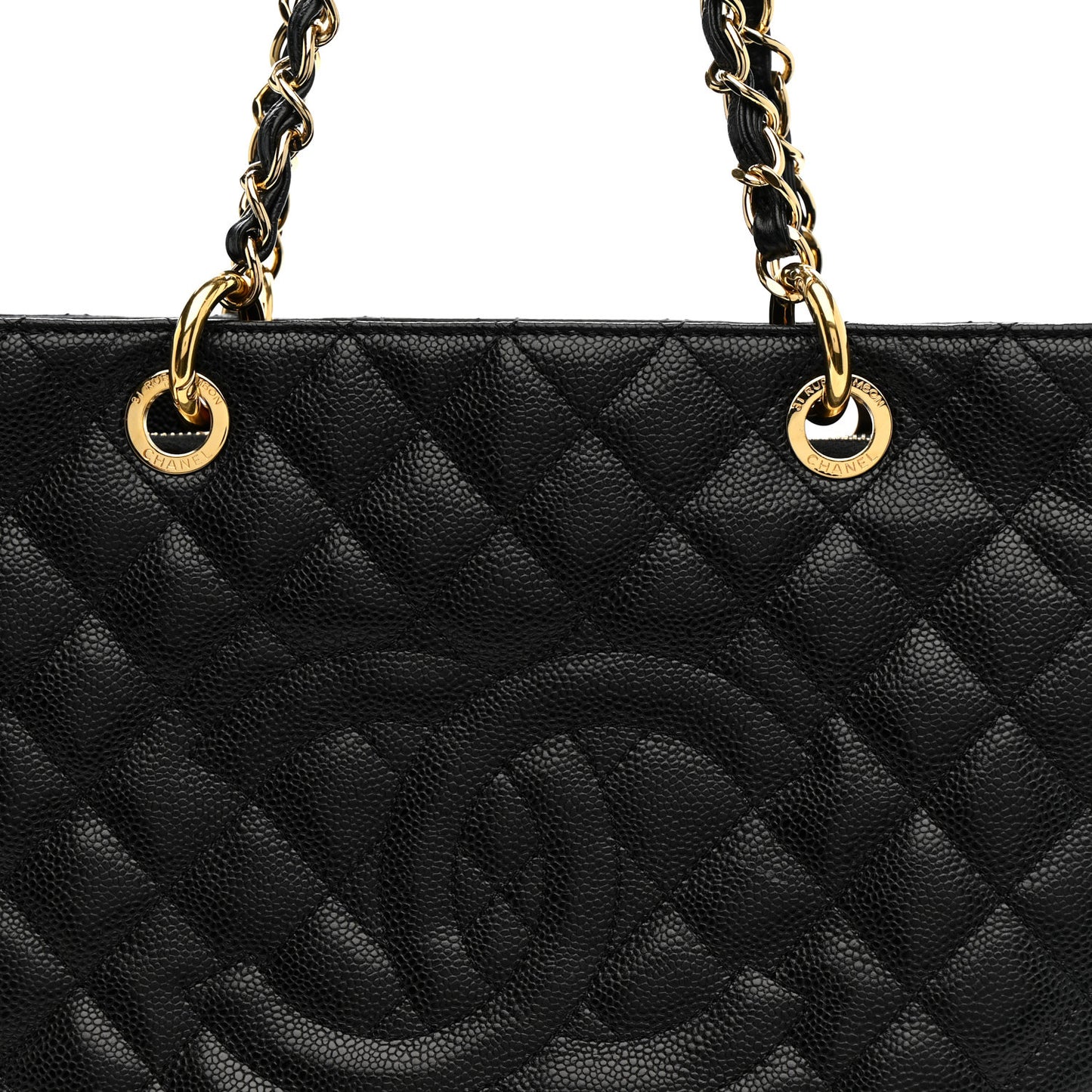 Caviar Quilted Grand Shopping Tote GST Black