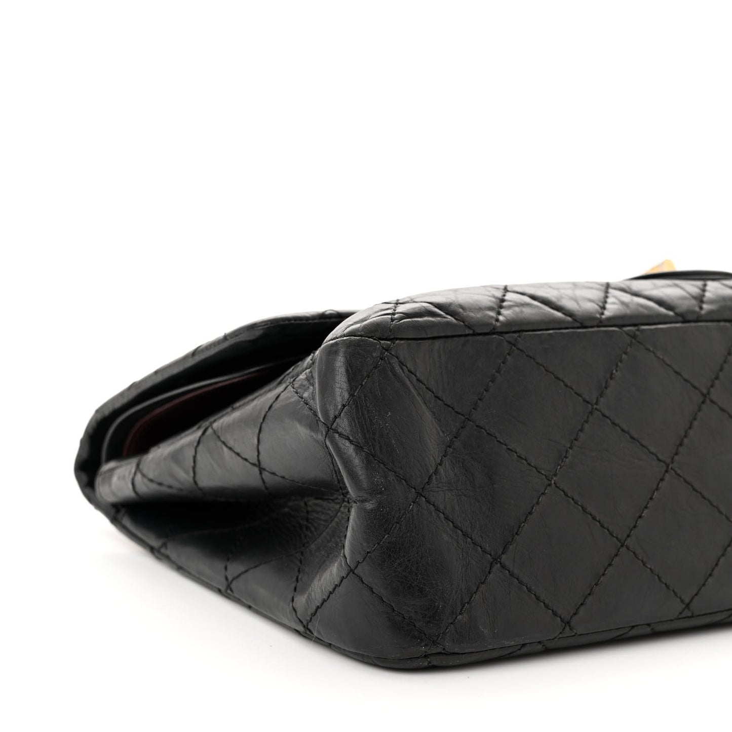 Aged Calfskin Quilted 2.55 Reissue 227 Flap Black