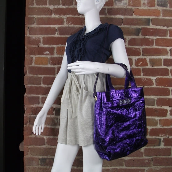 Marc Jacobs Leather Eve Shopper Tote Metallic Violet 2 of 12