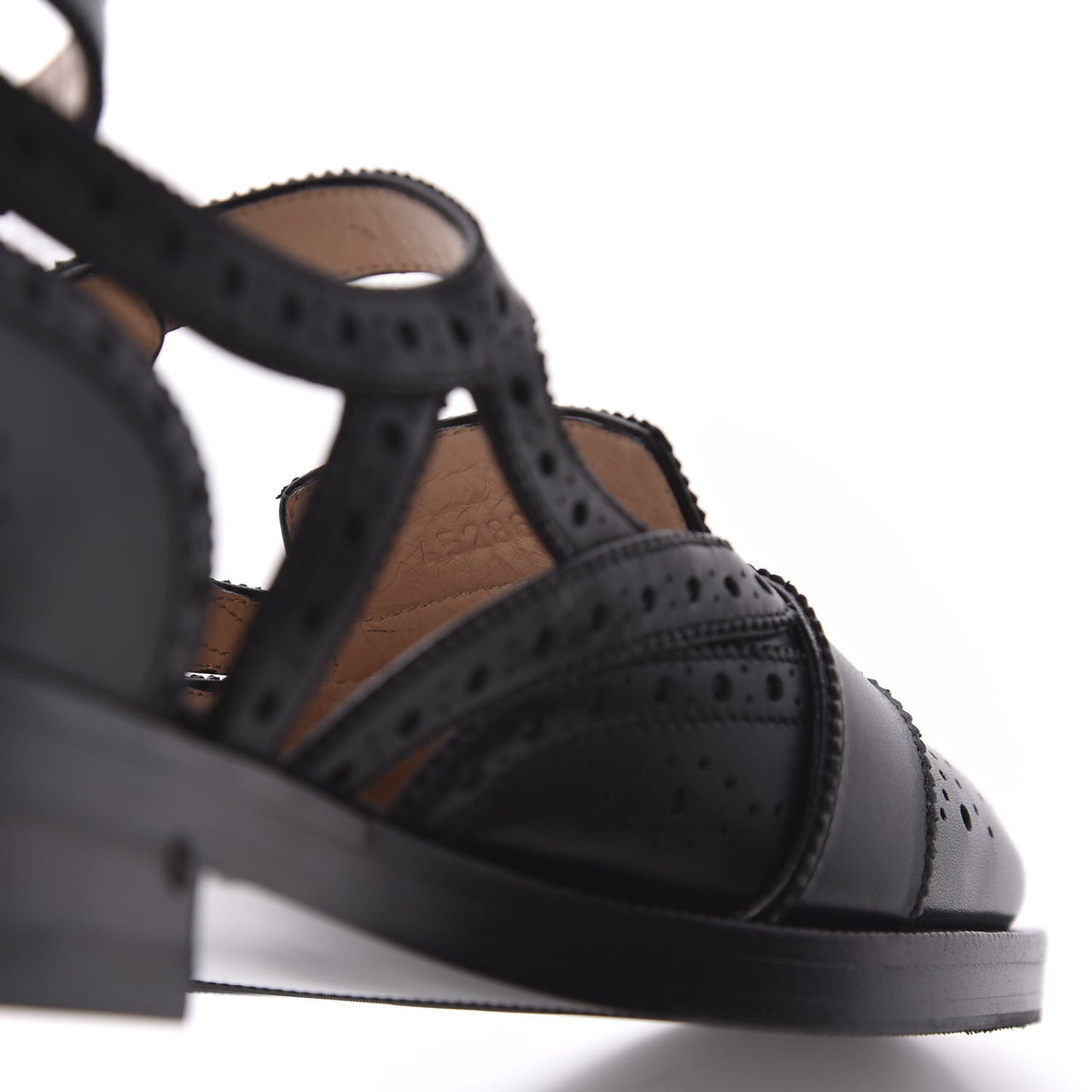 Calfskin Bee Embroidered Womens Queercore Brogue Wingtip Monk Strap Loafers 38 Black